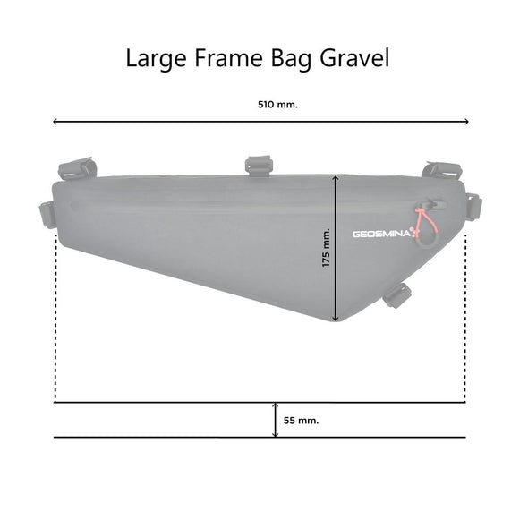 Dimensions - Large Frame Bag Gravel