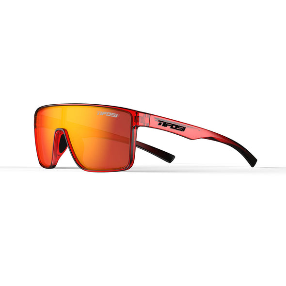 Tifosi Sanctum Sunglasses Crystal Red Fade with Smoke Red Mirror Lens
