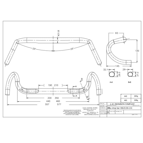 THOMSON - DIRT DROP HANDLEBAR