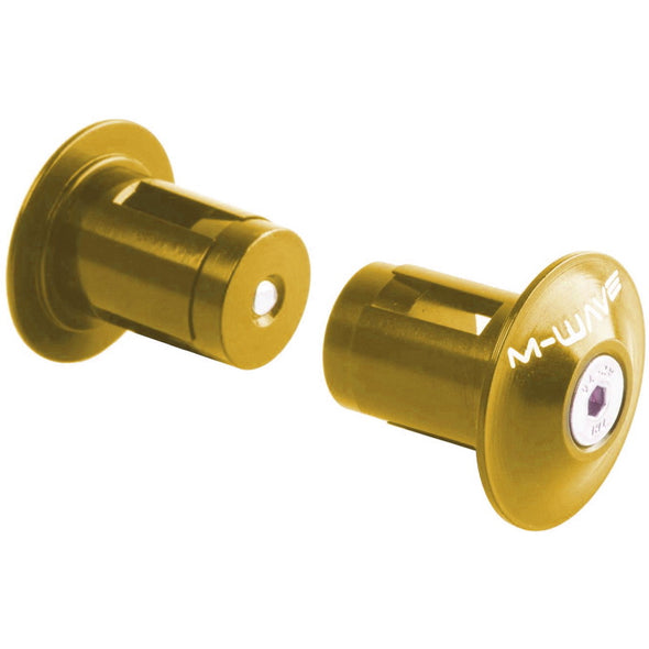 M-Wave Alloy Bar End Plugs Gold