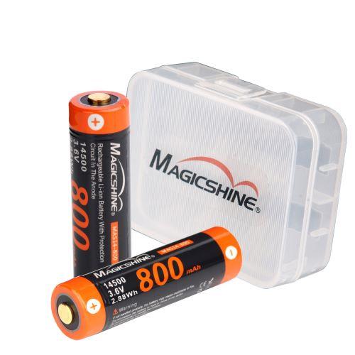 Magic Shine 14500 Li-on MOH25 Rechargable Battery 3.6V 800mAh 2 Pack