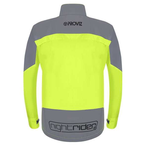 Proviz Nightrider 2.0 Men's Cycling Jacket Yellow - Rear
