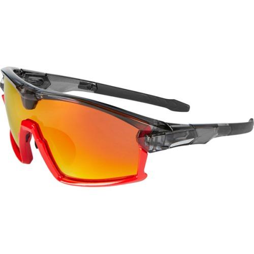 Gloss Smoke Crystal / Gloss Red Frame, Fire Mirror Lens