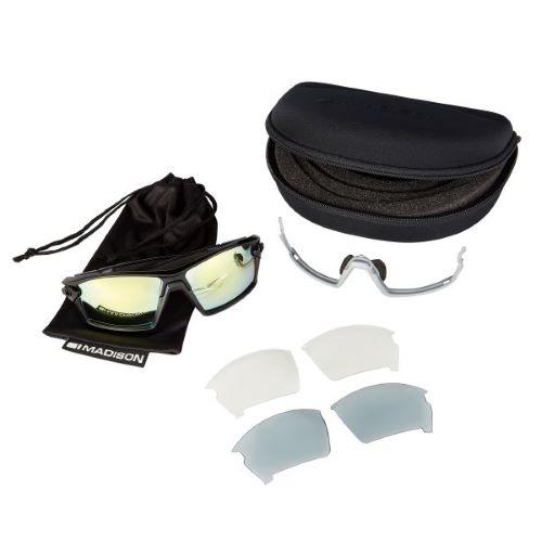 Madison Engage Glasses 3 Pack - Gloss Black / Matt Black Frame, Bronze Mirror/Smoke/Clear Lens