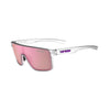 Tifosi Sanctum Sunglasses Satin Clear with Pink Mirror Lens