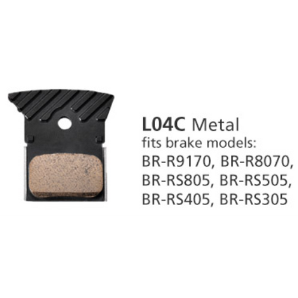 Shimano Metal Pad & Spring L04C with Fin - Road Disc Brake